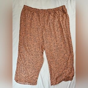 Ambrielle Womens Pink And Black Polka Dot Capri Length Pajama Pants Size XXL